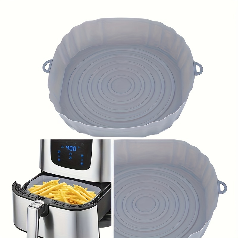 Air Fryer Pot Kitchen Reusable Baking Basket Fried Liner Tray with Oil  Brush
