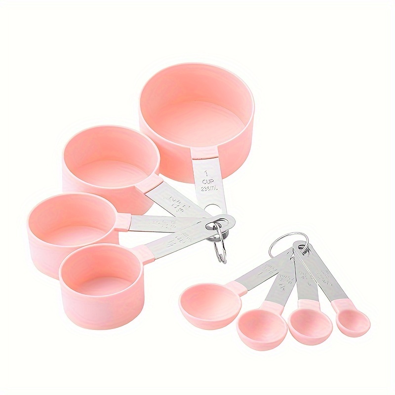 10pcs Baking Cup Spoons Tablespoon Kitchen Measuring Tool Coffee Cooking Measuring Spoon Set (Pink)