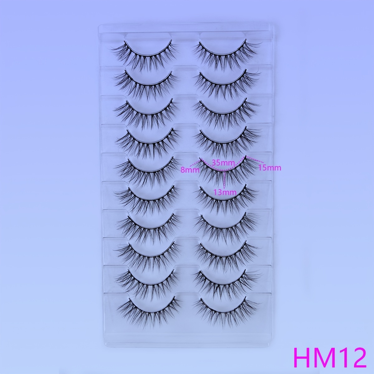 10 Pairs Fluffy Short False Eyelashes - 3D Faux Mink Lashes