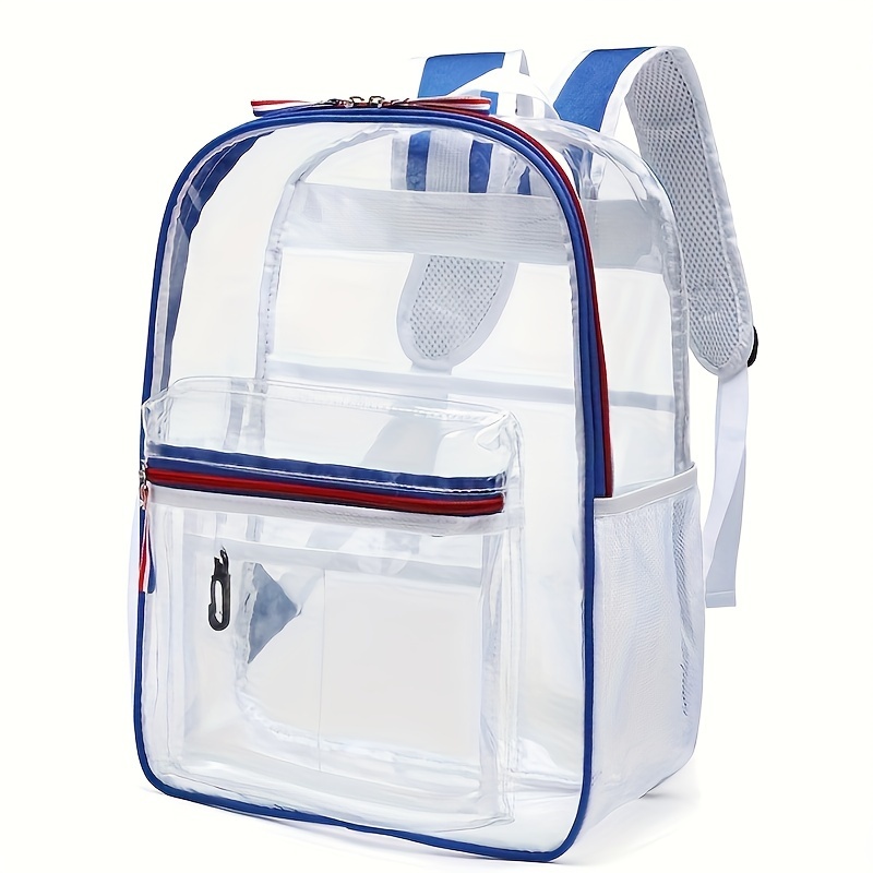 Pvc Transparent Large Capacity Waterproof Backpack, Ideal For Men And Women,  Clear Durable Lightweight School Backpack, For Outdoor Sports, Camping,  Hiking, And Travel, Perfect For School Sporting Events - Temu