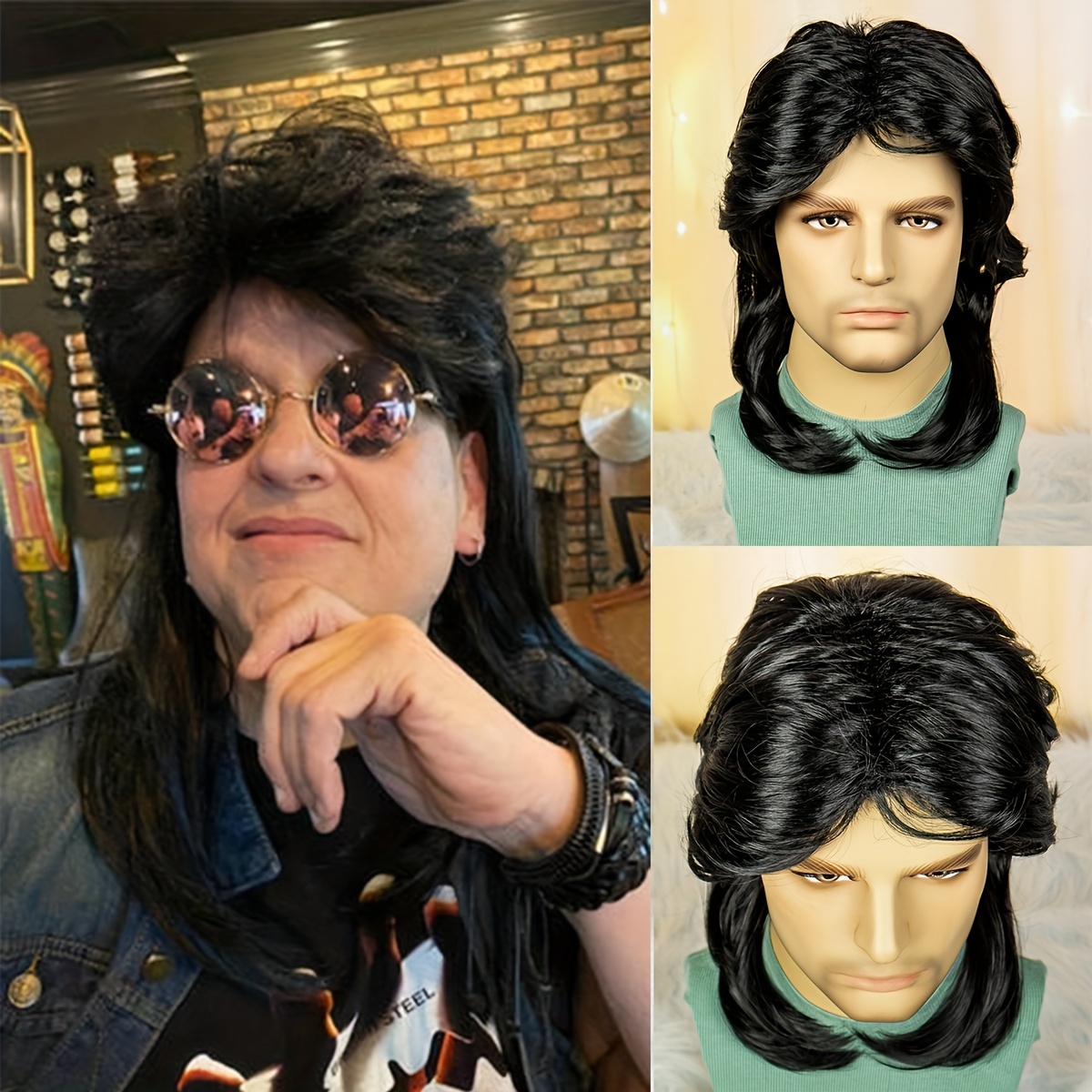 Mullet Wig Men's Retro 70s 80s Costumes Fancy Party Disco - Temu