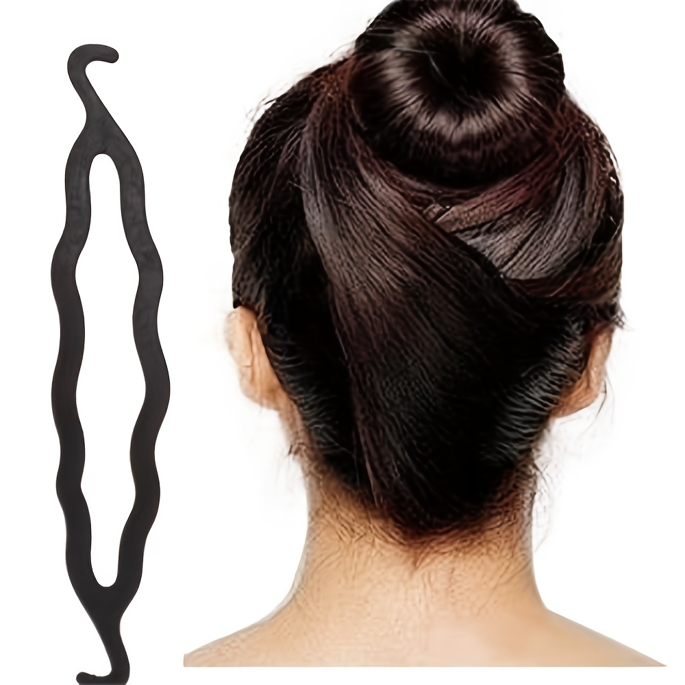 1set(2pcs) Ponytail Plastic Loop Styling Tools Simple Magic Hair Twist  Styling Clip Braider Tools Black Bun Hairstyle Maker