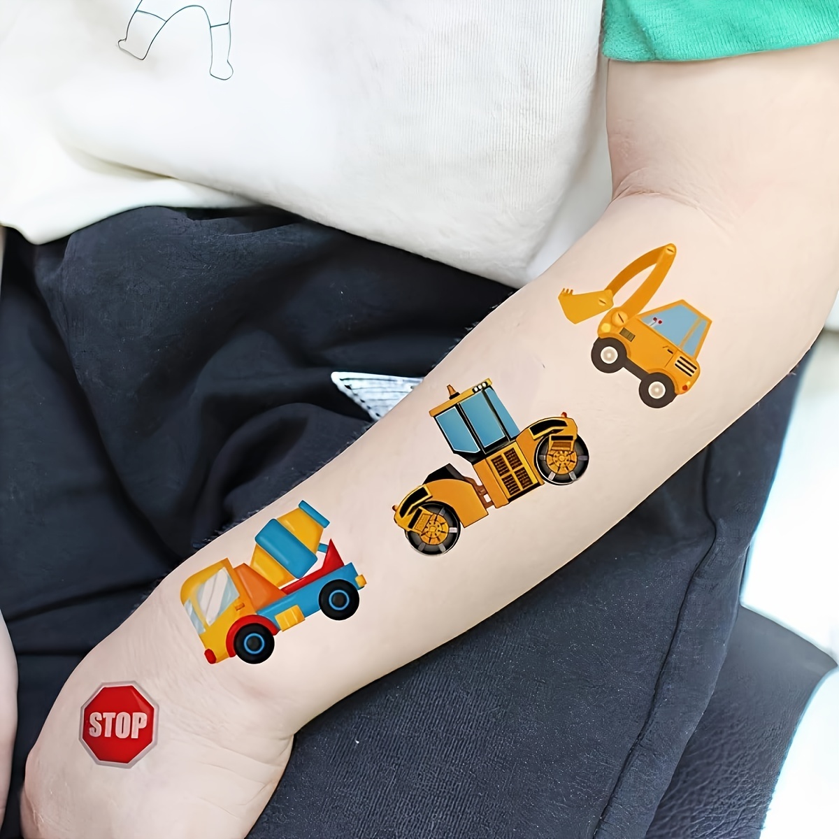 10 Hojas Tatuajes Temporales Camión Monstruo Niños - Temu Mexico