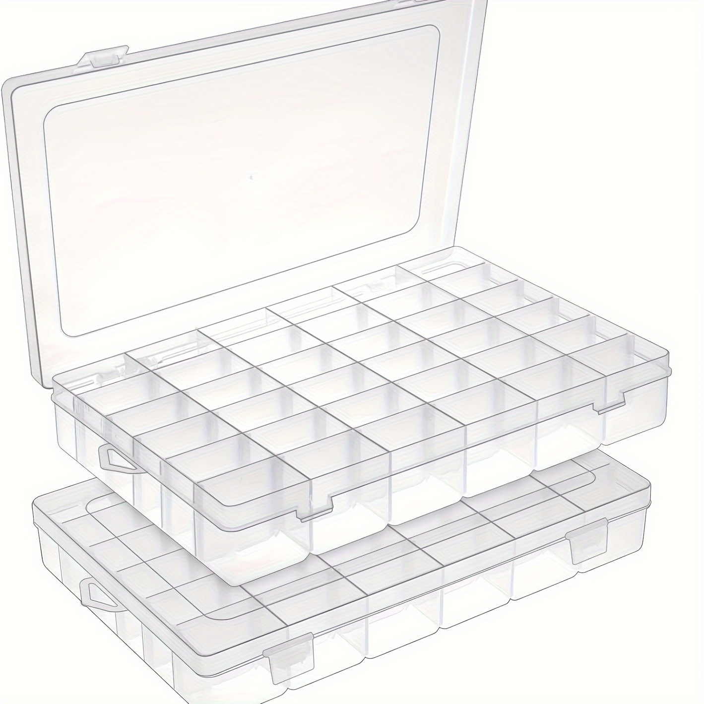 Beads Storage Box With Label Stickers Clear Plastic Storage - Temu