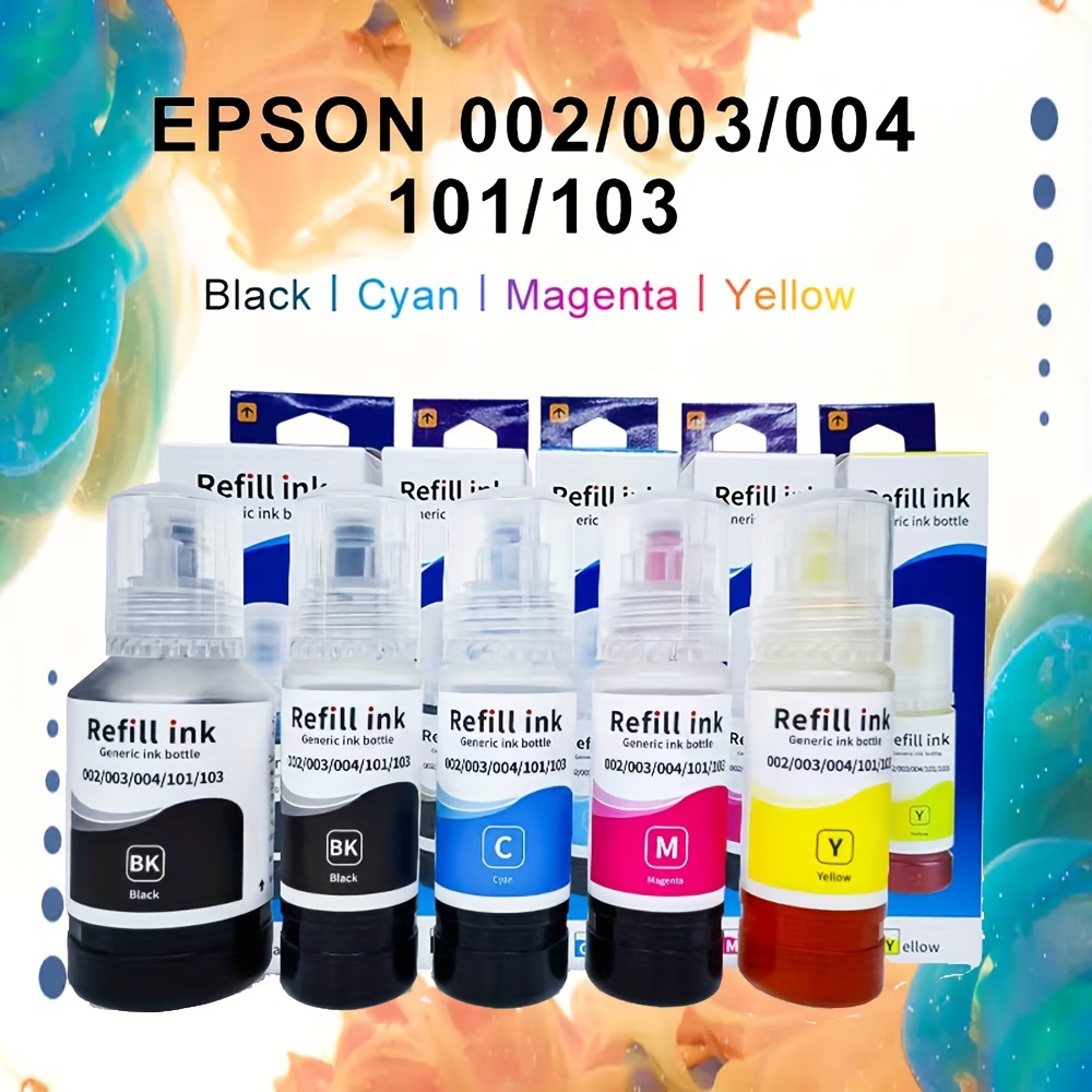 4 Colors/set T104 522 544 Refill Dye Ink For Epson For EcoTank ET-2710  ET-2711 ET-2712 ET-2714 ET-2715 ET-2720 ET-2726 Eco Tank Printer