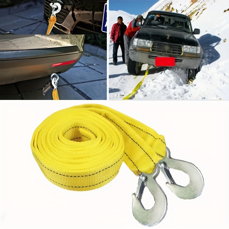 COD/READY】 Car Tow Strap 3m/4m Heavy-Duty Rope with Hooks for Towing
