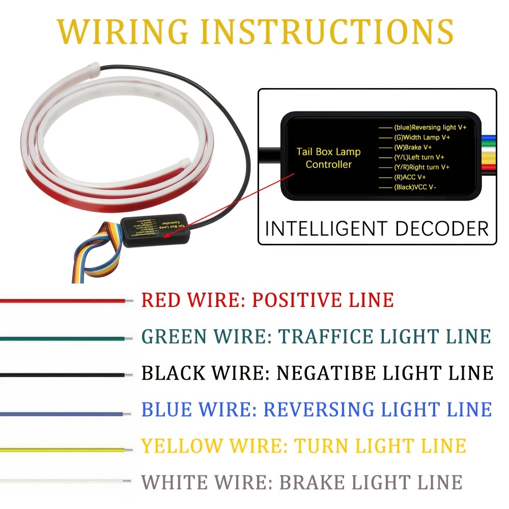 12V RGB Feu arrière de voiture à flux dynamique Bande LED - Temu Belgium