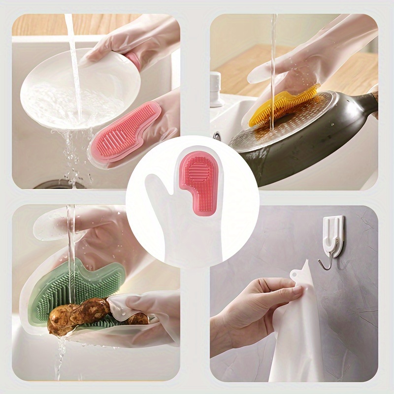Guanti per lavare i piatti in silicone da cucina Guanti per la pulizia  delle faccende domestiche
