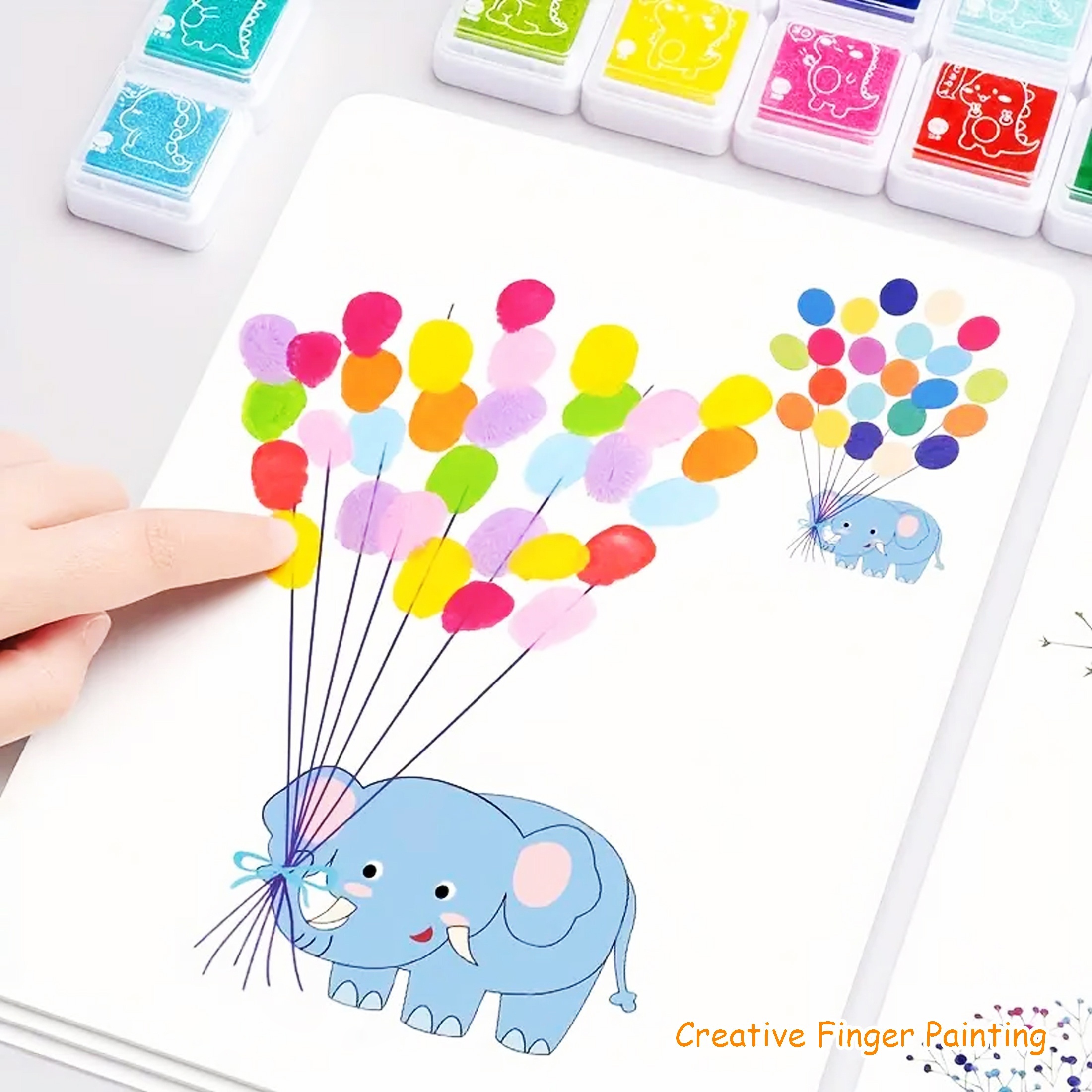 Les Enfants Empreintes Digitales Livres Avec Tampons Encreurs Activités Pour  Enfants Doodling Livre Animal Garden Kindergarten Diy Craft Toy - Jouets Et  Jeux - Temu France