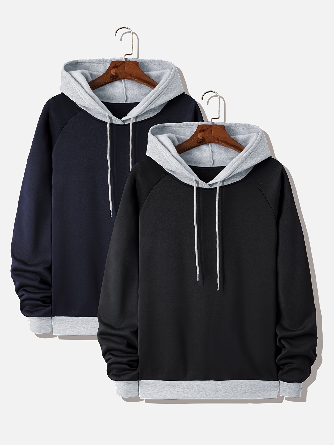 Men's Contrast Color Hoodies Oversized Hooded Sweatshirt - Temu
