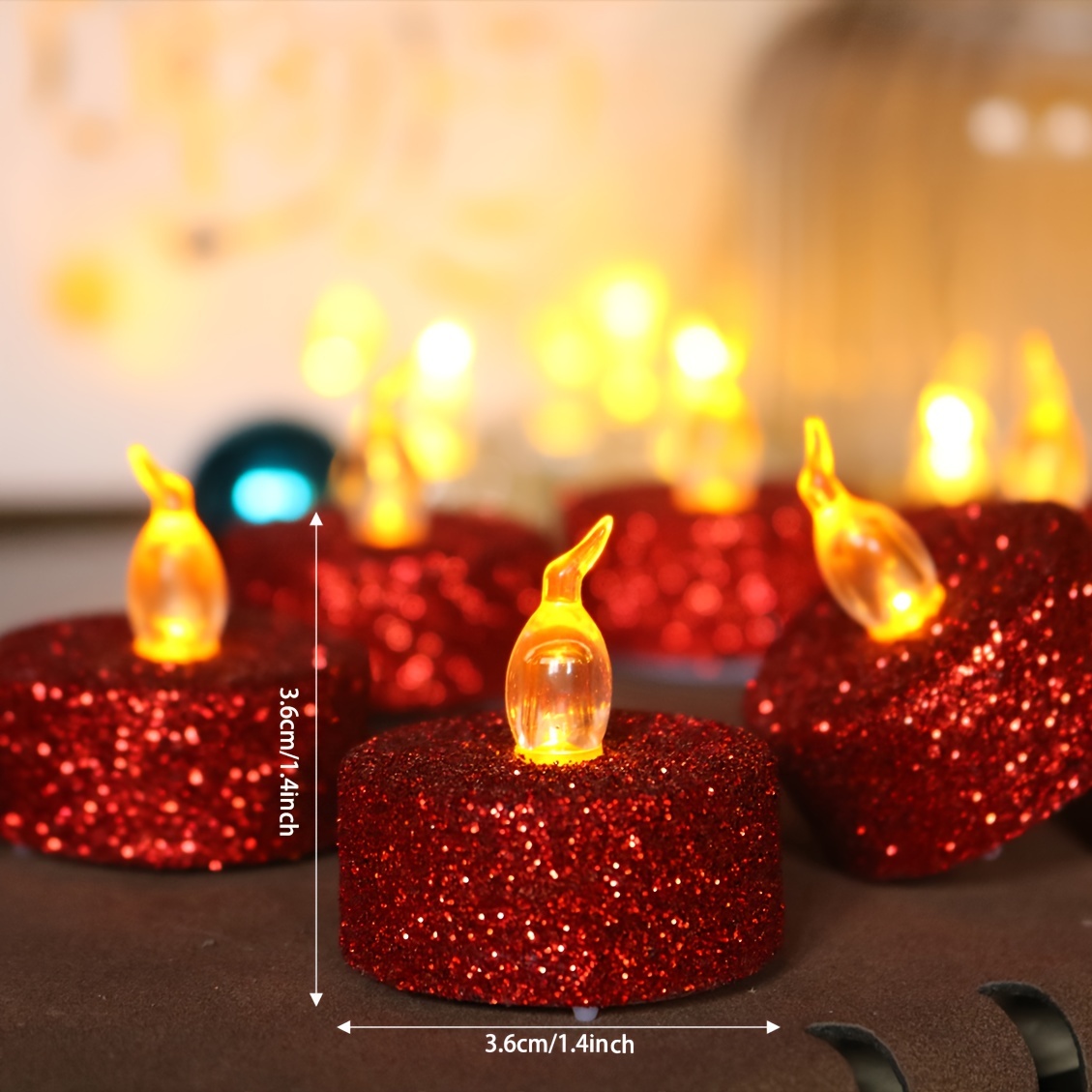 12 Pack Mini Red Heart Shaped Tealight Candles, Valentines Decor