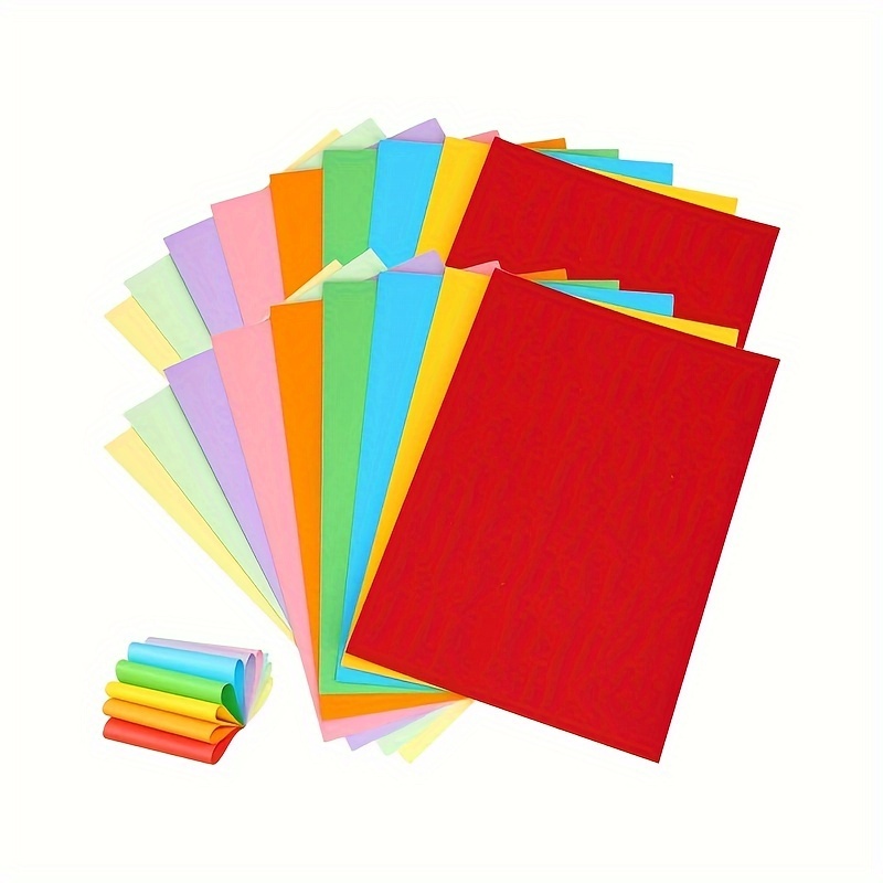 100 Sheets Cardstock Colored Paper Assorted Colors 8.3 x 11.7