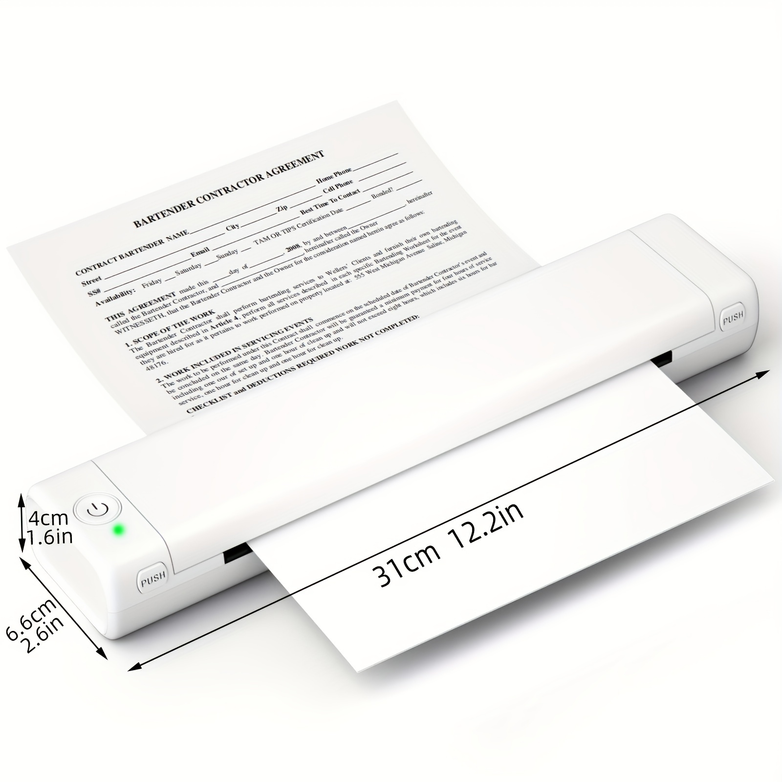 Impresoras portátiles Bluetooth inalámbricas para viajes, impresora sin  tinta P831, portátil, transferencia térmica, sin tinta, compatible con  papel