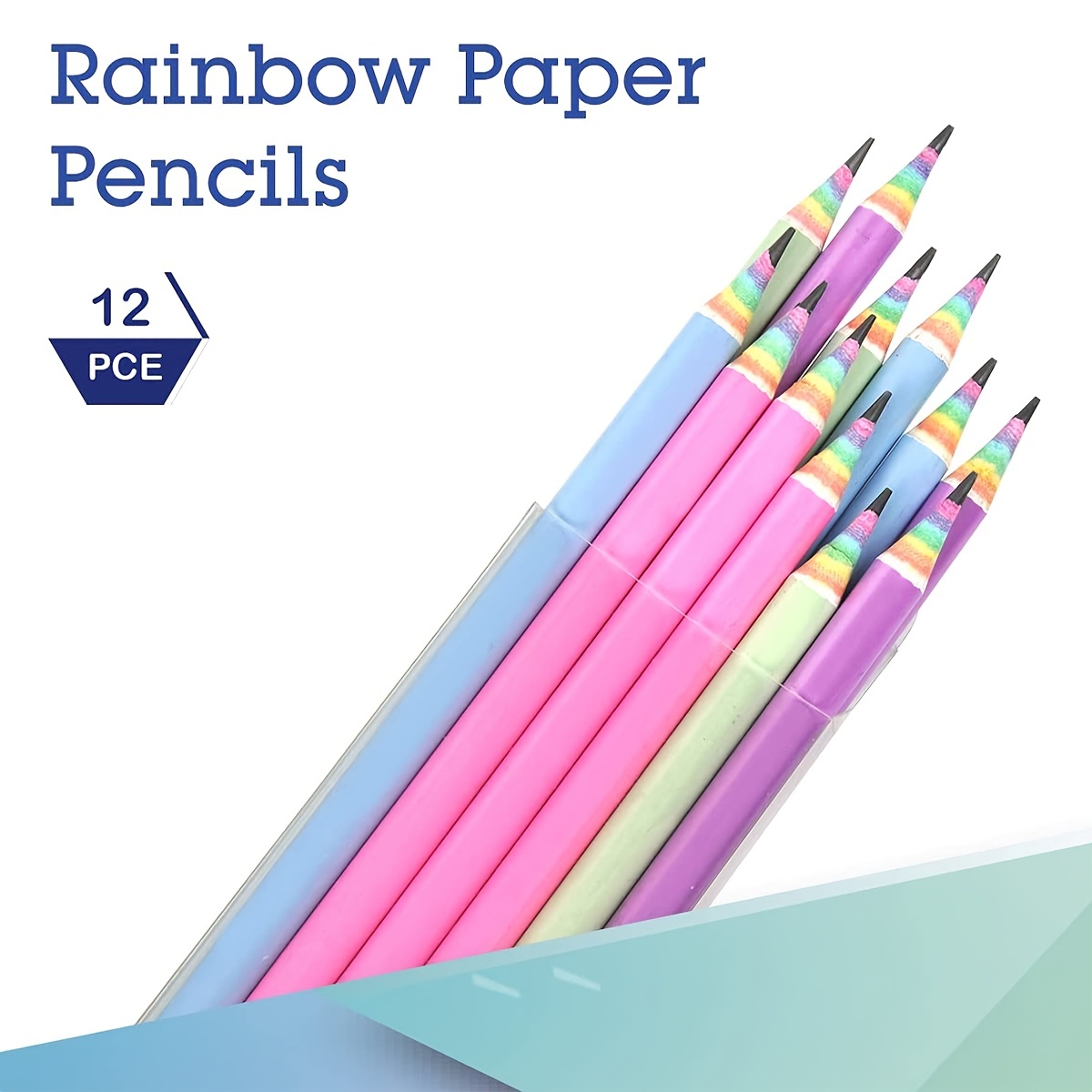 Rainbow Pencils, Writing Drawing Pencil With Rubber, Recyclable Paper  Material, Pre-sharpened, For School And Office - Hardness #2 Hb (pack Of 10)