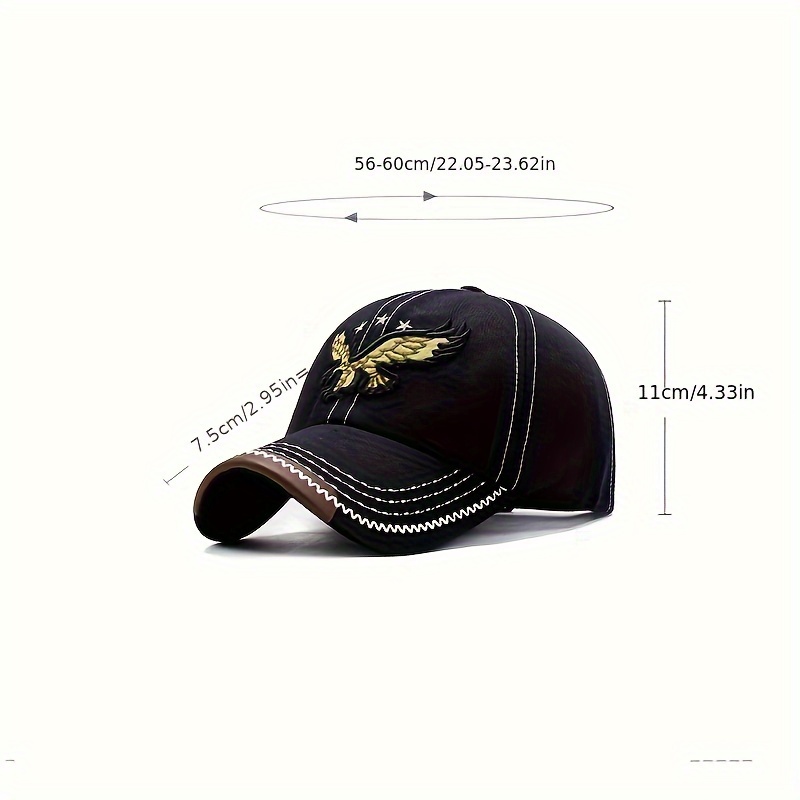 1pc Mens Outdoor Sunscreen Embroidered Leisure Sun Hat In Spring