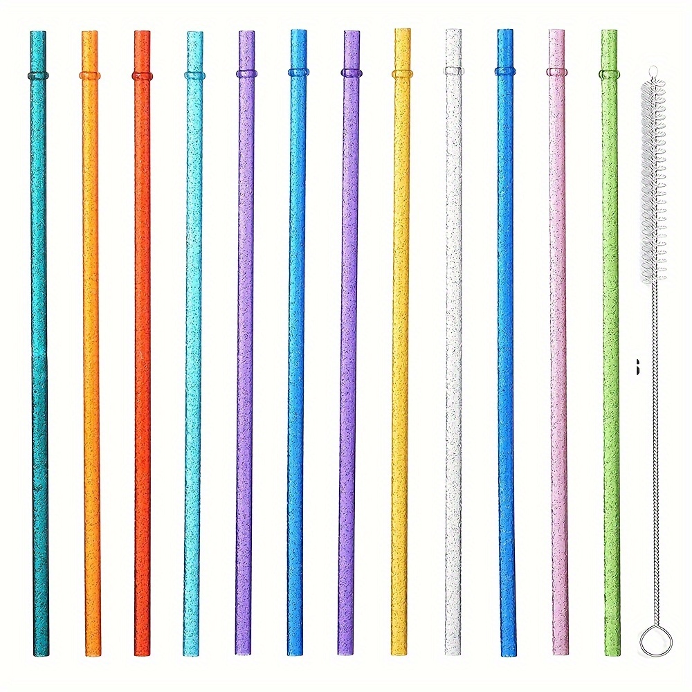 Reusable Clear Plastic Glitter Straws Long Hard Tumbler - Temu