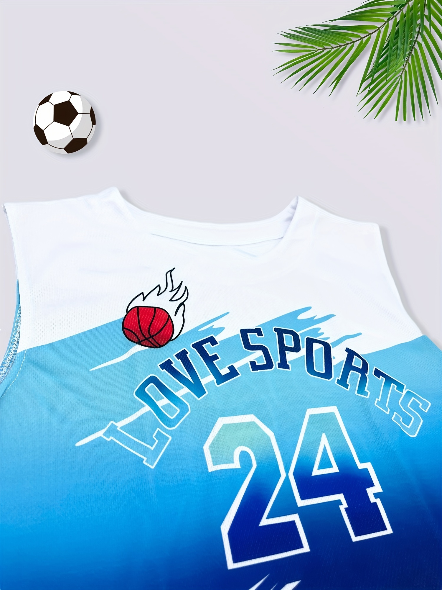 2Pcs/Set Tween Boys' Outdoor Sportswear Set, Including Basketball