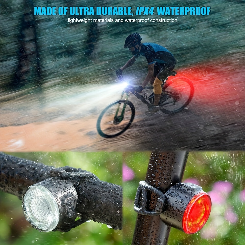 Juego de luces para bicicleta, faro delantero y trasero para bicicleta con  luz trasera gratuita, luces LED delanteras y traseras para bicicleta