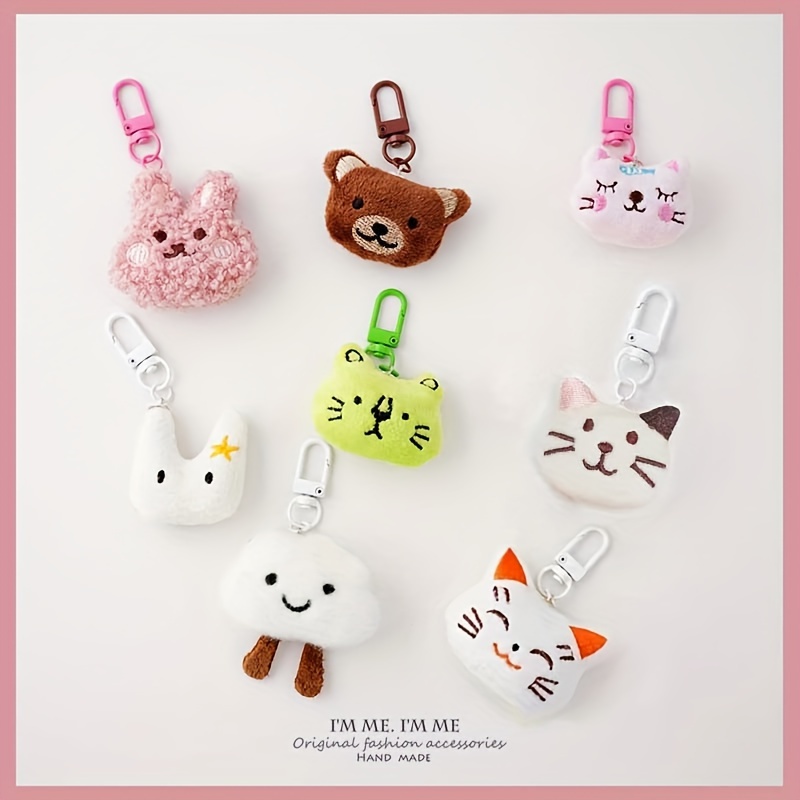 Wholesale Cute Animal Key Ring Women Car Bag Charm Owl fluffy pom pom  keychain From m.