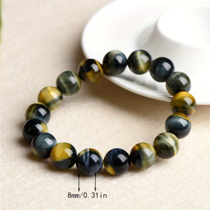 Yellow Tigers Eye 8mm Round Beaded Bracelet