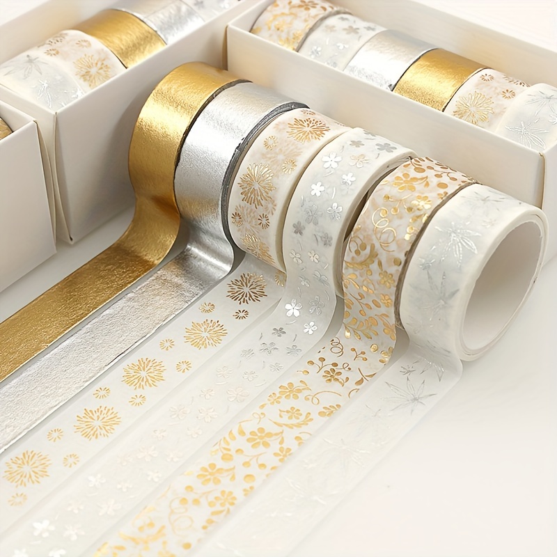 Golden Foil Washi Tape Silver/gold/bronze/rose/green/purple - Temu