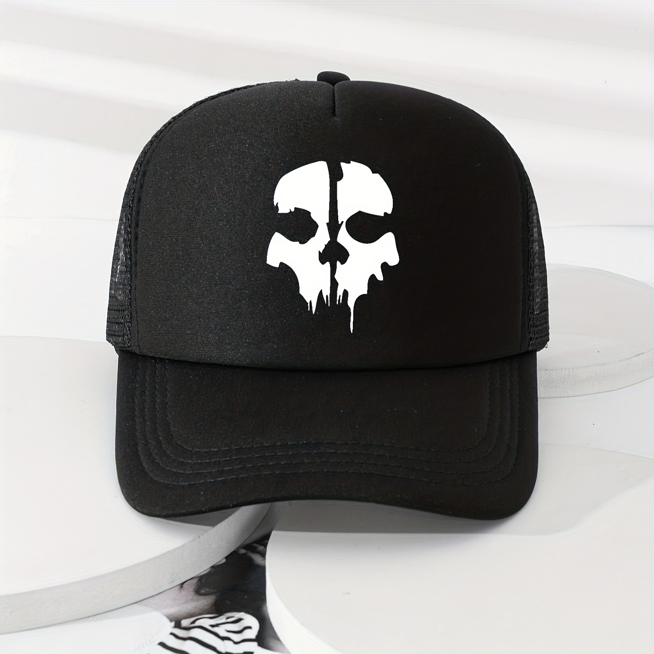 Skull Middle Finger Flat Bill Hat Snapback Hats for Men Baseball