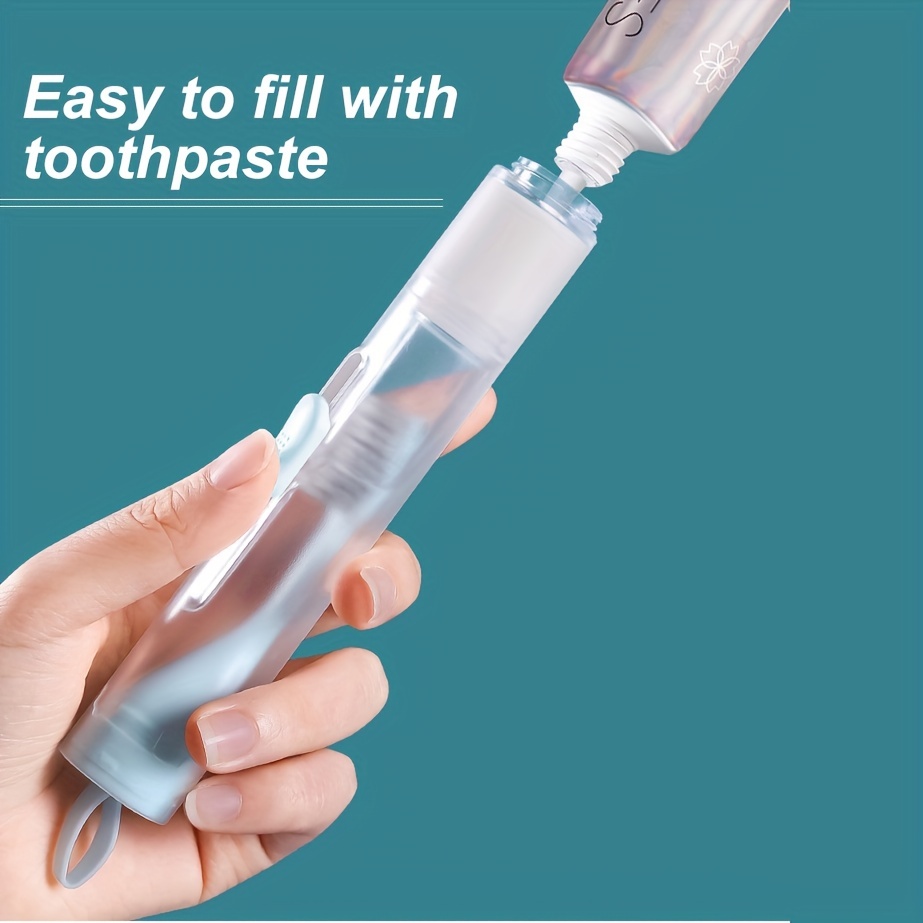 All-in-one Portable Toothbrush Travel Toothpaste Toothbrush With Case Soft  Bristles