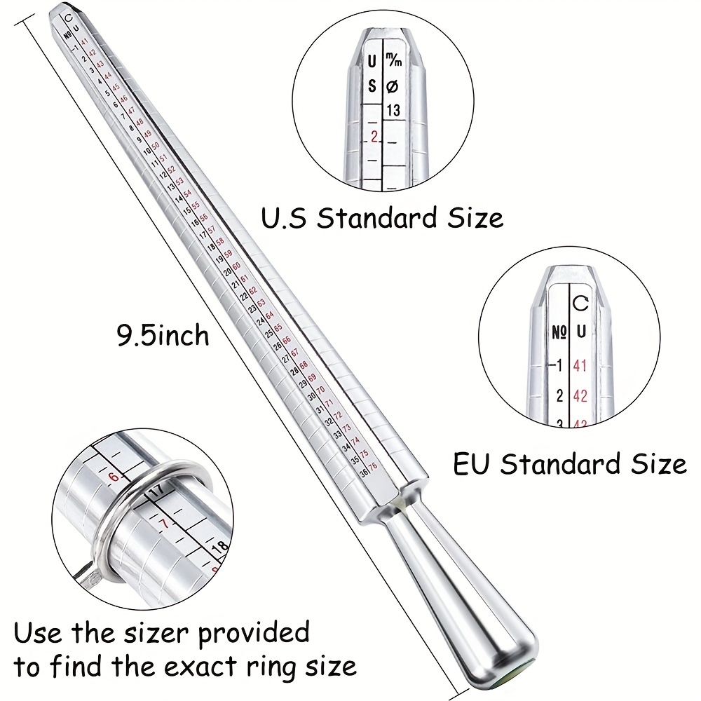 27 PCS Ring Size Kit, Ring Sizer Gauge Set Ring Mandrel US Size 0-13 Finger  Measurement Scales Kit Jewelry Tools for Ring Size Measuring Rings