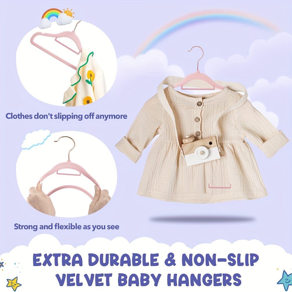 Velvet Baby Clothes Hanger Children's Drying Rack Non slip - Temu