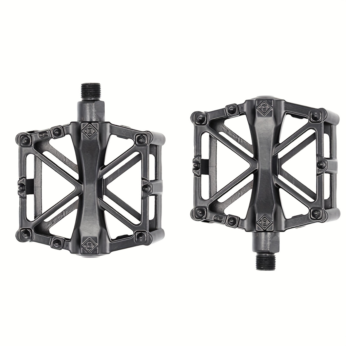 JT- Bicycle Pedal, Road Bike Mountain Bike Aluminum Alloy Bearing,  Universal Non-slip Bearing Pedal, A Pair, Double-sided Non-slip Hollow  Weight Reduc