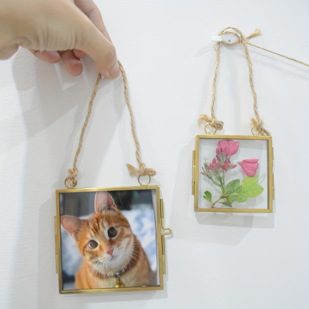 Small Hanging Glass and Metal Photo Frame One Picture Frame Christmas  Ornament Home Décor Wall Hanging Frame Christmas Tree Bauble 