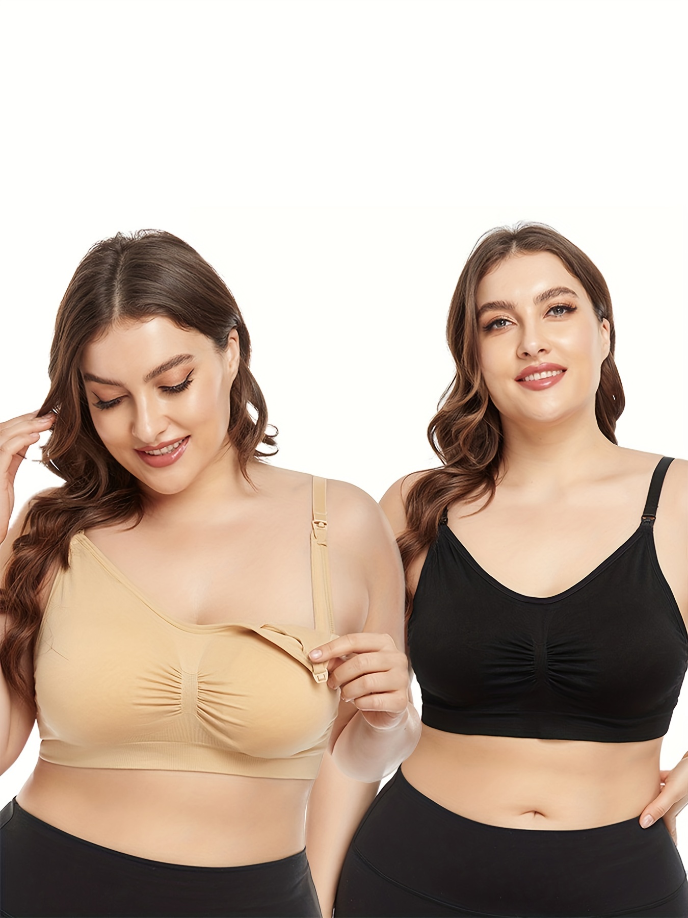 2pcs Women's Front Open Convertible Nursing Bra for Maternity & Breastfeeding