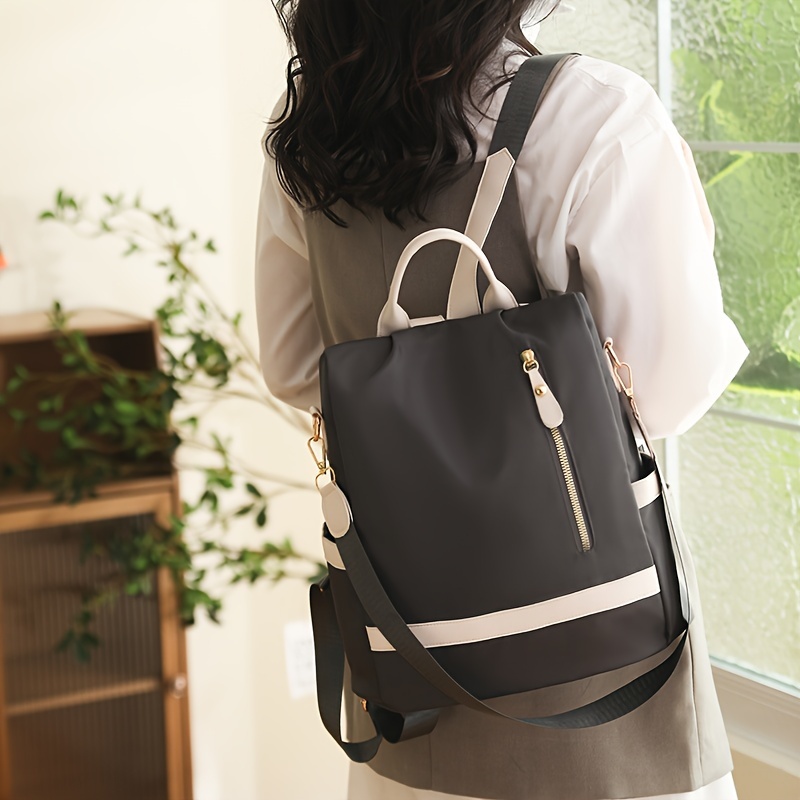 

Casual Minimalist Zipper Backpack, Versatile Stylish Travel Storage Rucksack, For Women