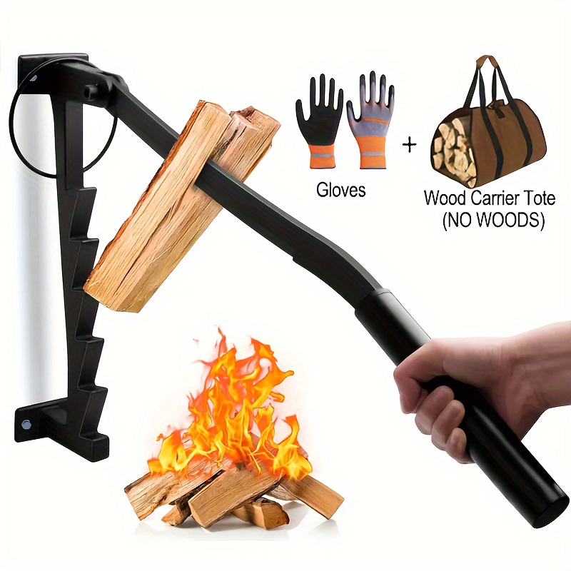 1pc Wall Mounted Kindling Splitter For Wood With 2 Replaceable Handle,  Portable Metal Firewood Splitter, Heavy Duty Firewood Log Splitter Crackers  Wedge For Indoor Or Outdoor - Patio, Lawn & Garden - Temu