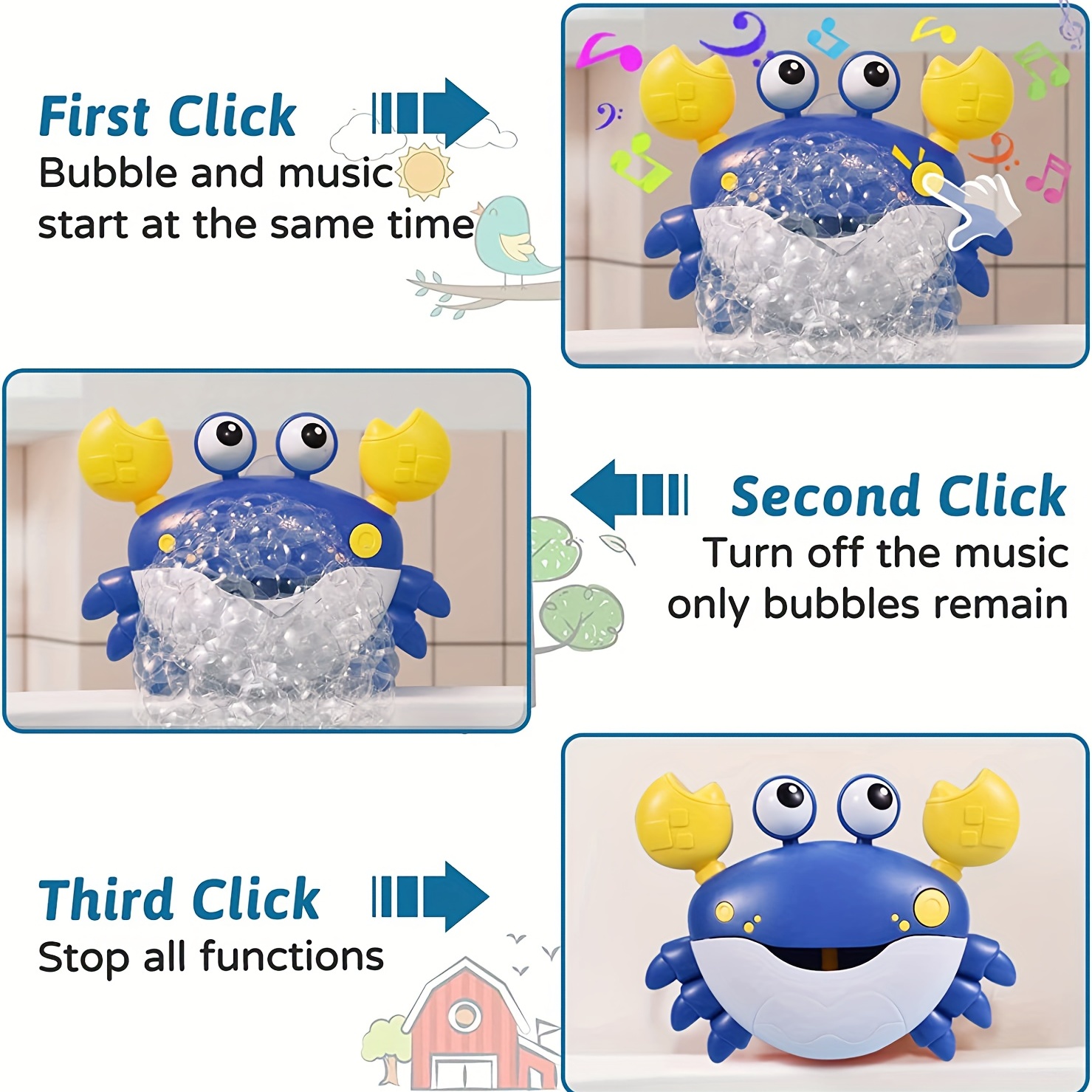 Crab Bath Bubble Maker For Baby Bathtub