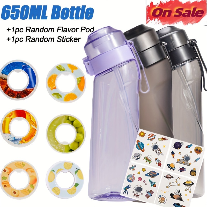 Sports Water Bottle With 5 Flavor Pods Fruits Flavor Water - Temu