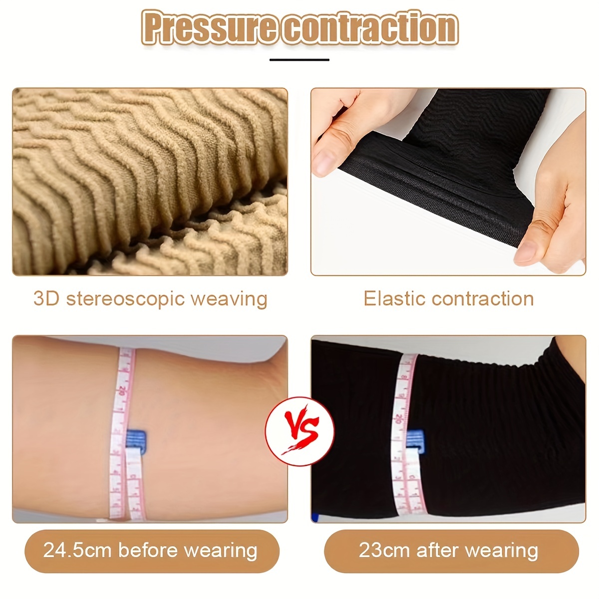 2 Pair Arm Slimming Shaper Wrap Massager, Arm Compression Sleeve Upper Arm  Shaper Arms Sleeve for Women