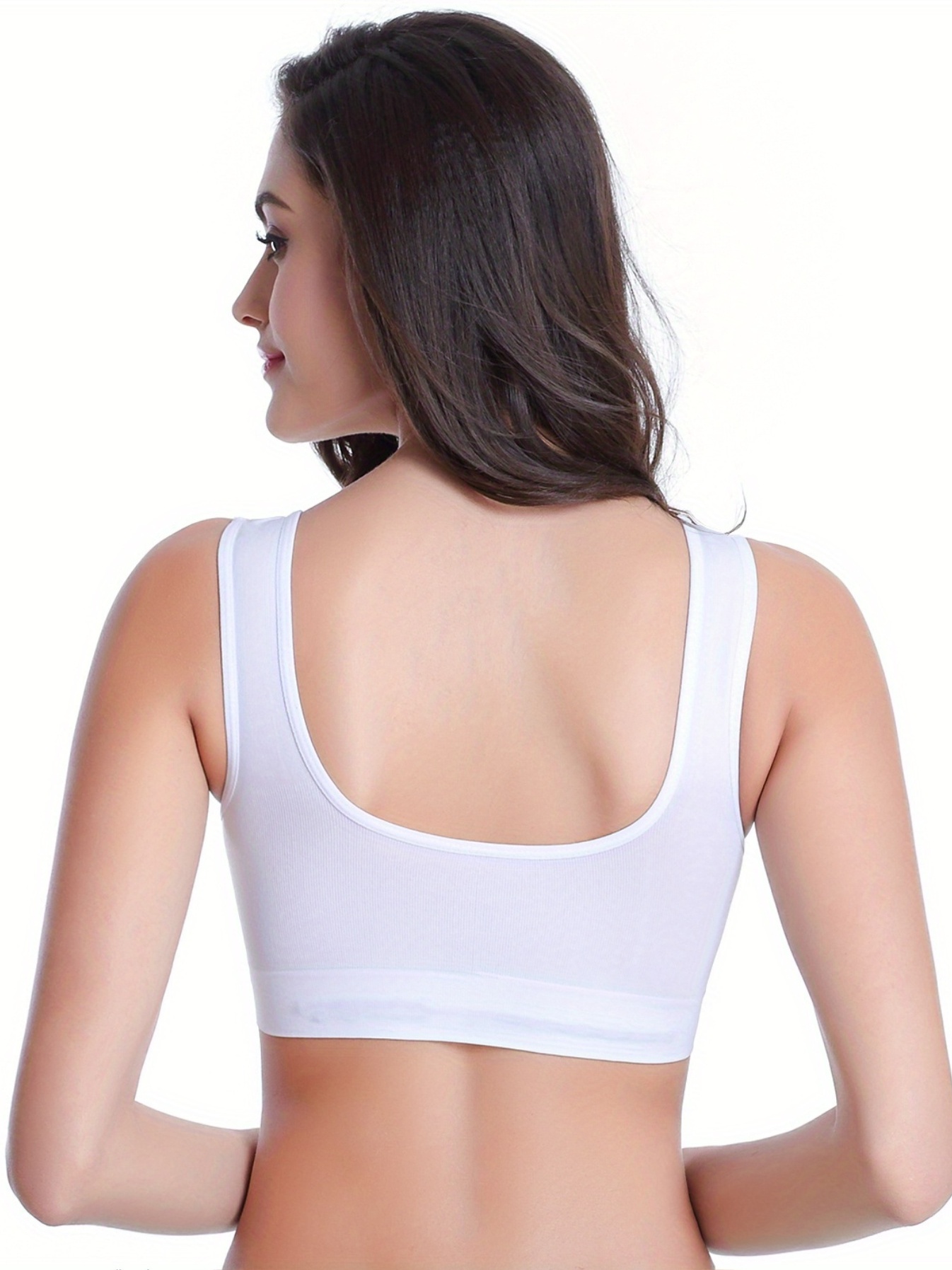 Women Sports Bra Seamless V-Neck Thin Camisole Casual Solid Color Soft  Breathable Wrapped Chest Underwear