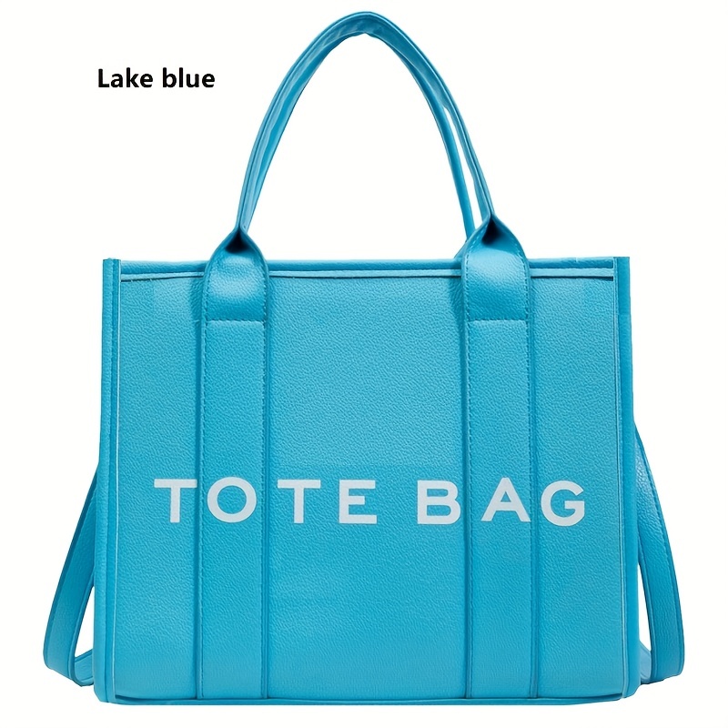 Bolsos tote de cuero genuino azul Bolsos de trabajo para mujer