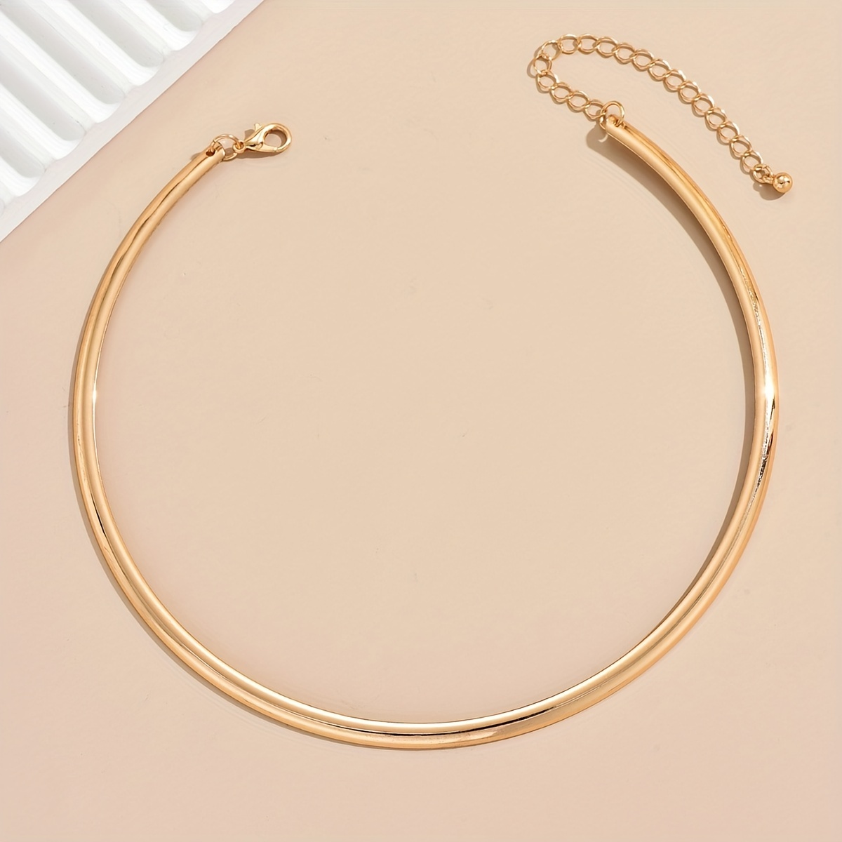 Golden Collar Neck Ring, 18K Plated Choker