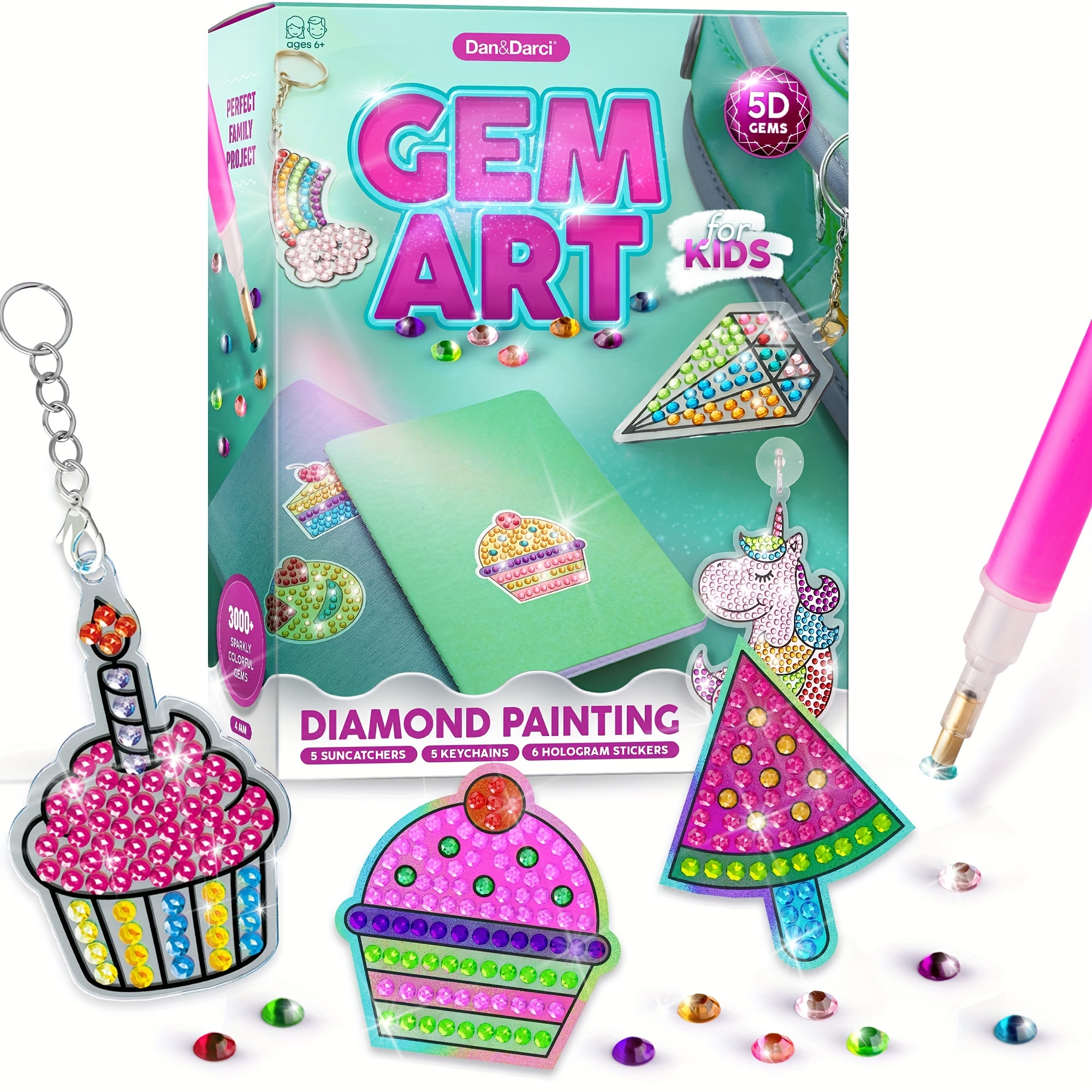 TOY LIFE Kits de diamantes para niños y principiantes, kit de arte de  mosaico, arte de diamantes para niños, 26 piezas de calcomanías de gemas de