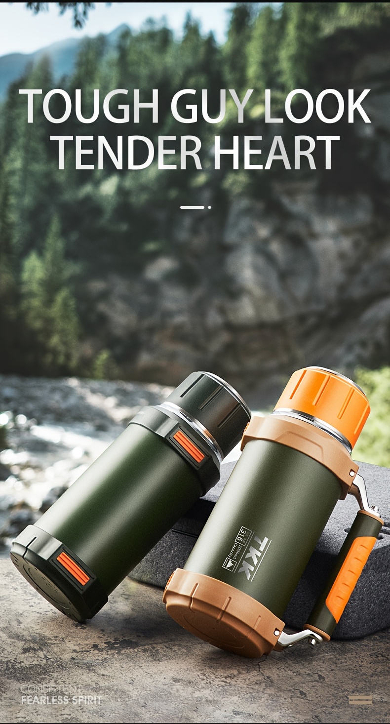 Tkk Large Capacity Stainless Steel Water Bottle Portable - Temu