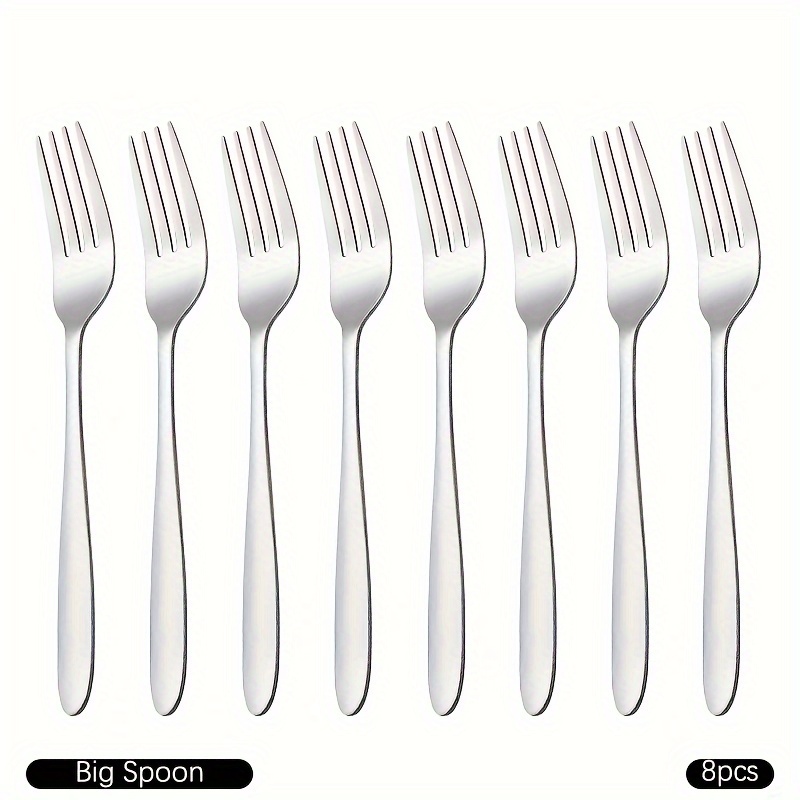 

4/8pcs Dinner Forks Set, Forks Silverware, Stainless Steel Forks, Mirror Polished Fruit Picks Fork Set, Small Forks For Home, Kitchen, Restaurant, Dishwasher Safe