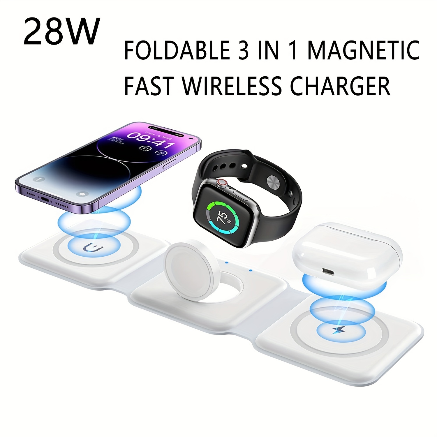 Caricatore wireless 3 in 1 magnetico Apple e Samsung