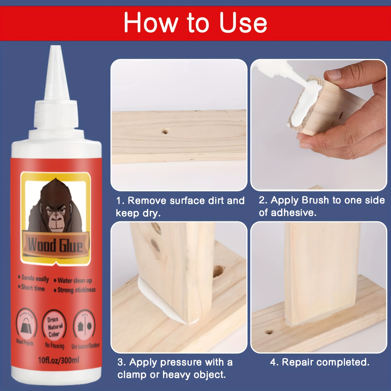 Milky White Wood Glue Wood Special Manual Paste Strong Quick - Temu