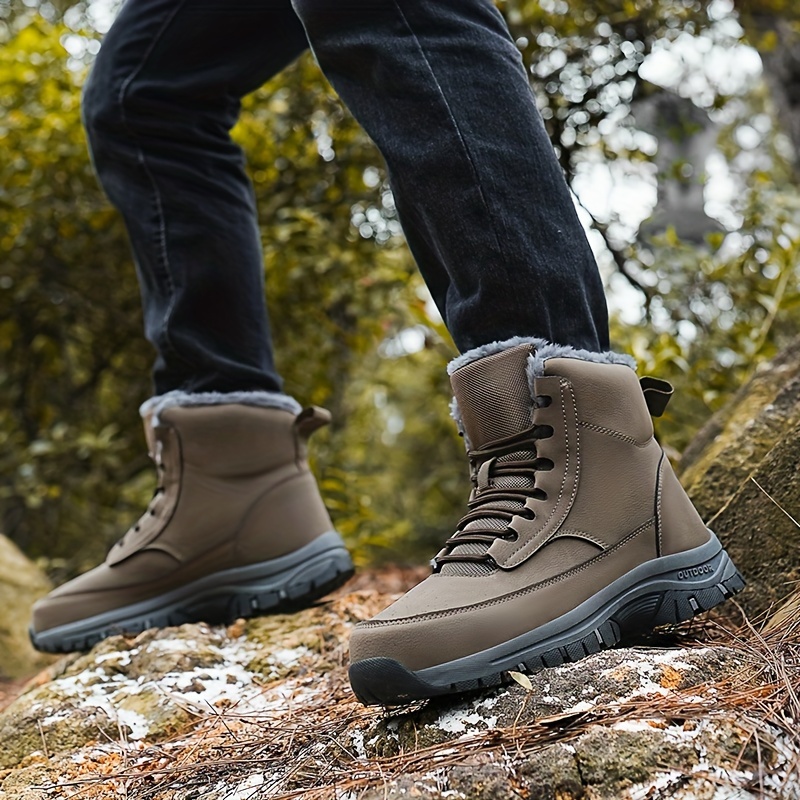 Botas Nieve Hombres Aire Libre, Cálidas Antideslizantes, Botas Invierno  Casuales Prueba Viento Cordones - Calzado Hombre - Temu