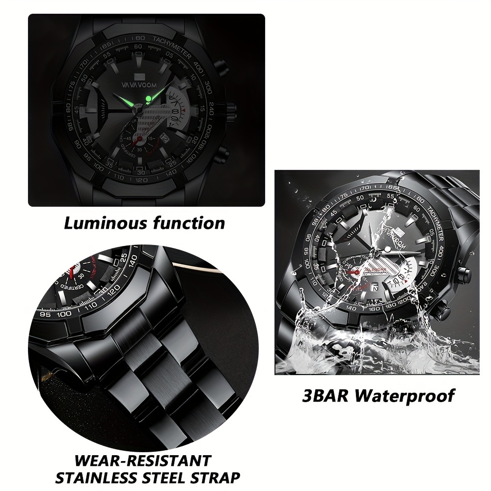 Va Va Voom Mens Sports Watch Waterproof Casual Hollow Calendar Business  Mens Watch With Silicone Strap Ideal Choice For Gifts, Free Shipping On  Items Shipped From Temu