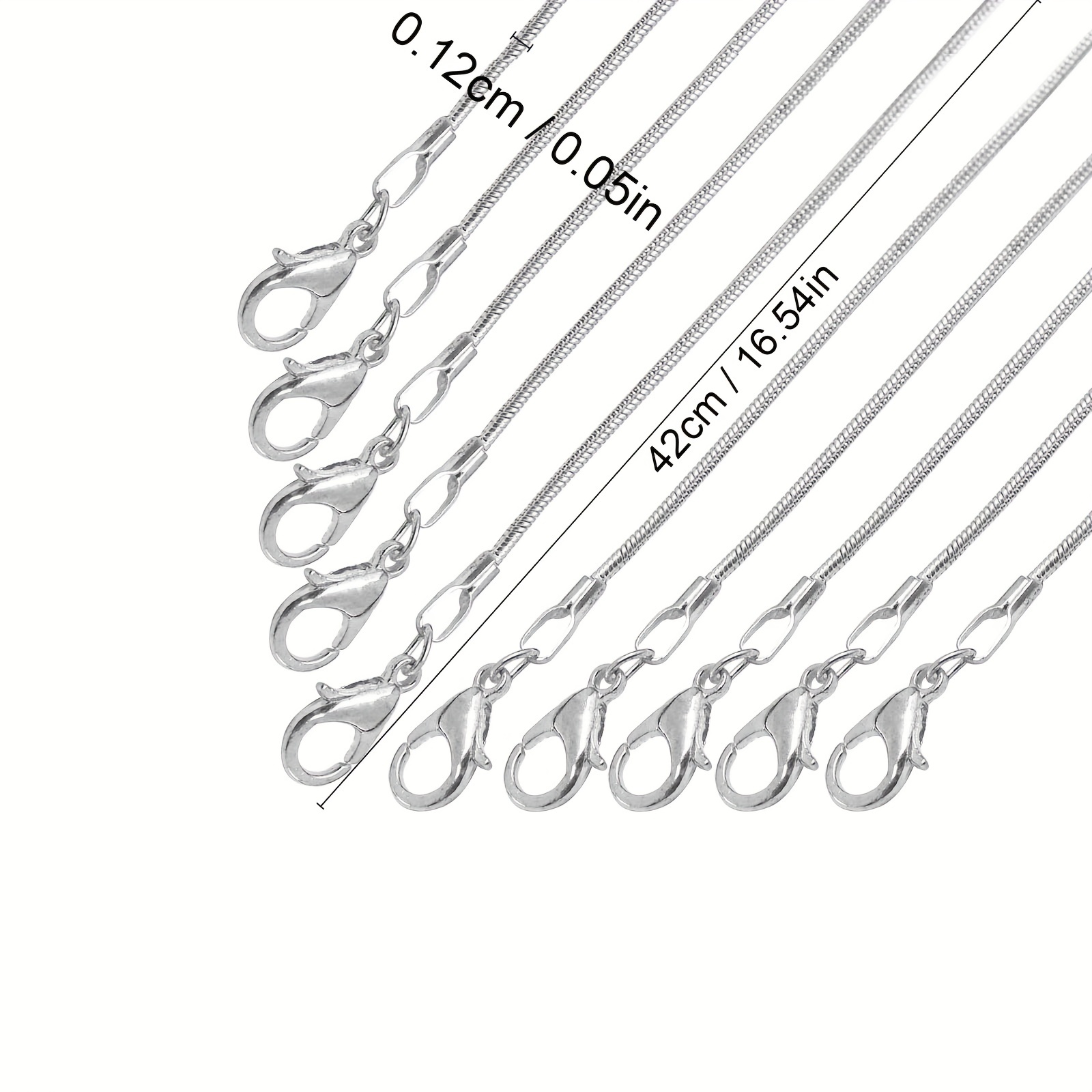 24pcs Chains for Jewelry Making 24 Inch 925 Sterling Silver Plated 1.2mm  DIY Snake Chain Bulk Link Necklace with Lobster Clasps : chain for jewelry  making: : Home & Kitchen