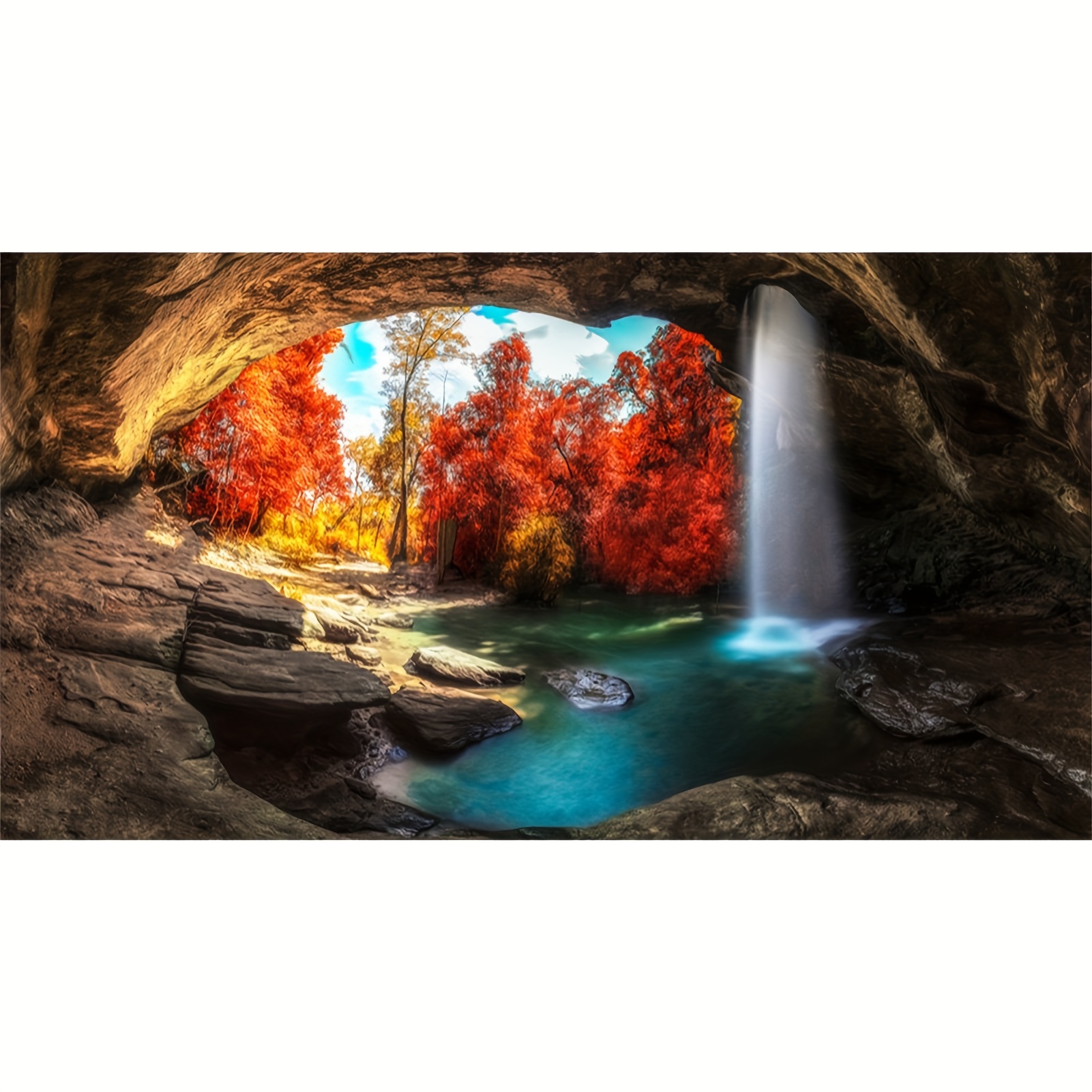 5d Diy Large Diamond Painting Kits For Adults, Waterfall Round