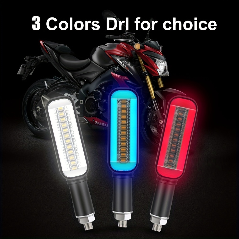 4 Uds. Luces Intermitentes Led Flujo Agua Motocicleta Luces - Temu Chile